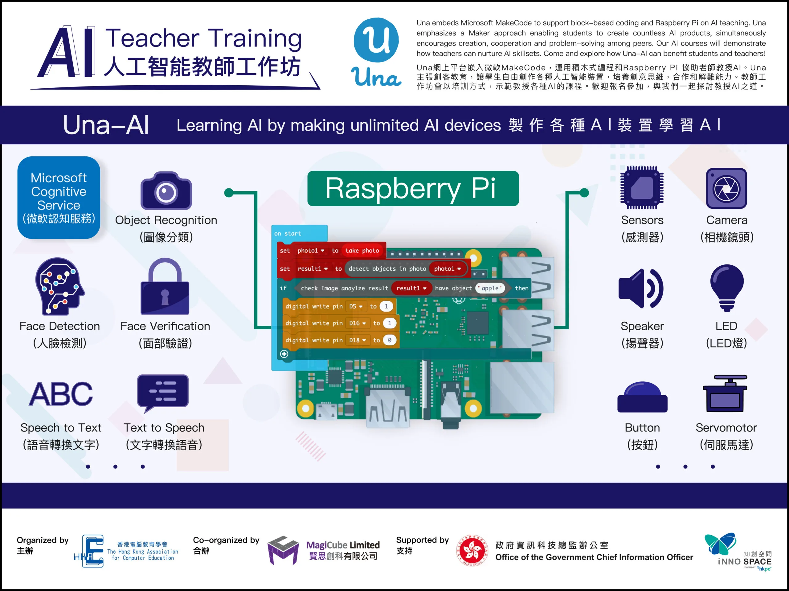 AI Education Teacher Training, co-organized by HKACE and supported by OGCIO and HKPC Innospace
