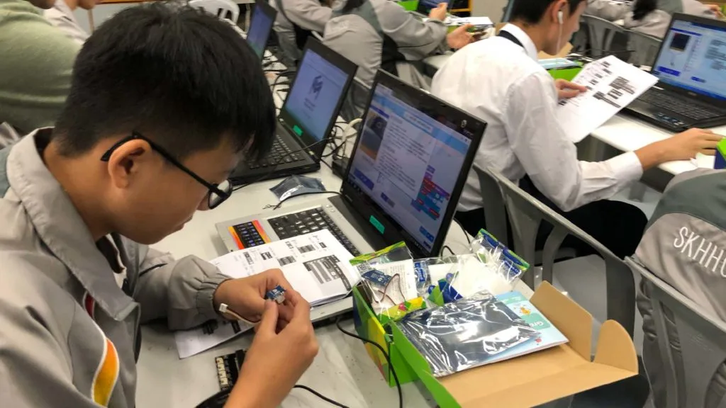 Student collaborative training in STEM at SKH Holy Carpenter Secondary School 2