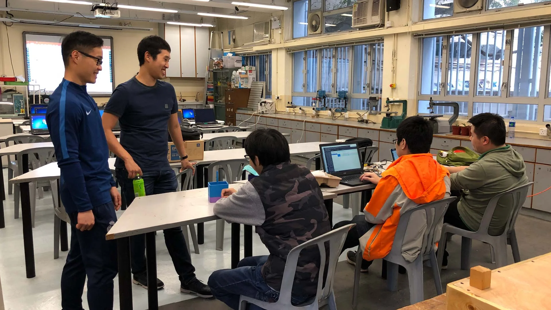 Student collaborative training in STEM at SKH Holy Carpenter Secondary School 3