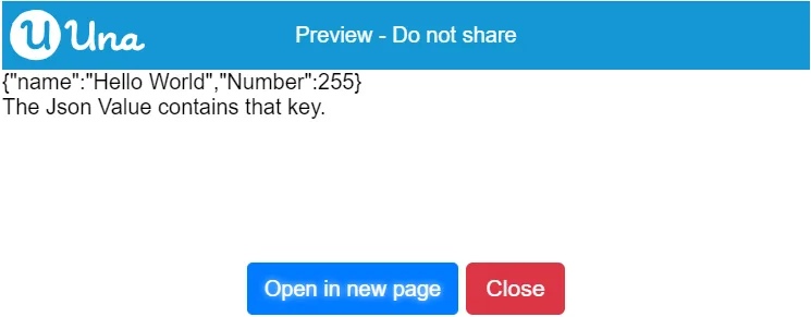 JsonValue has key - Name Output