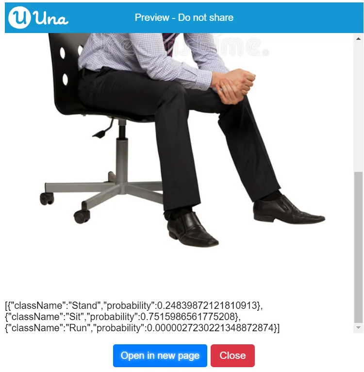 Pose Model classify pose on image - Second Output
