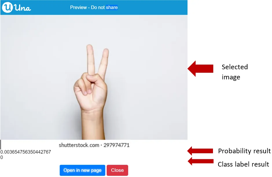 Prediction Result get result items - Output