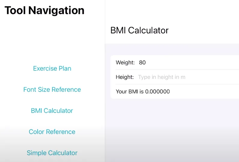 Swift Basic BMI calculator