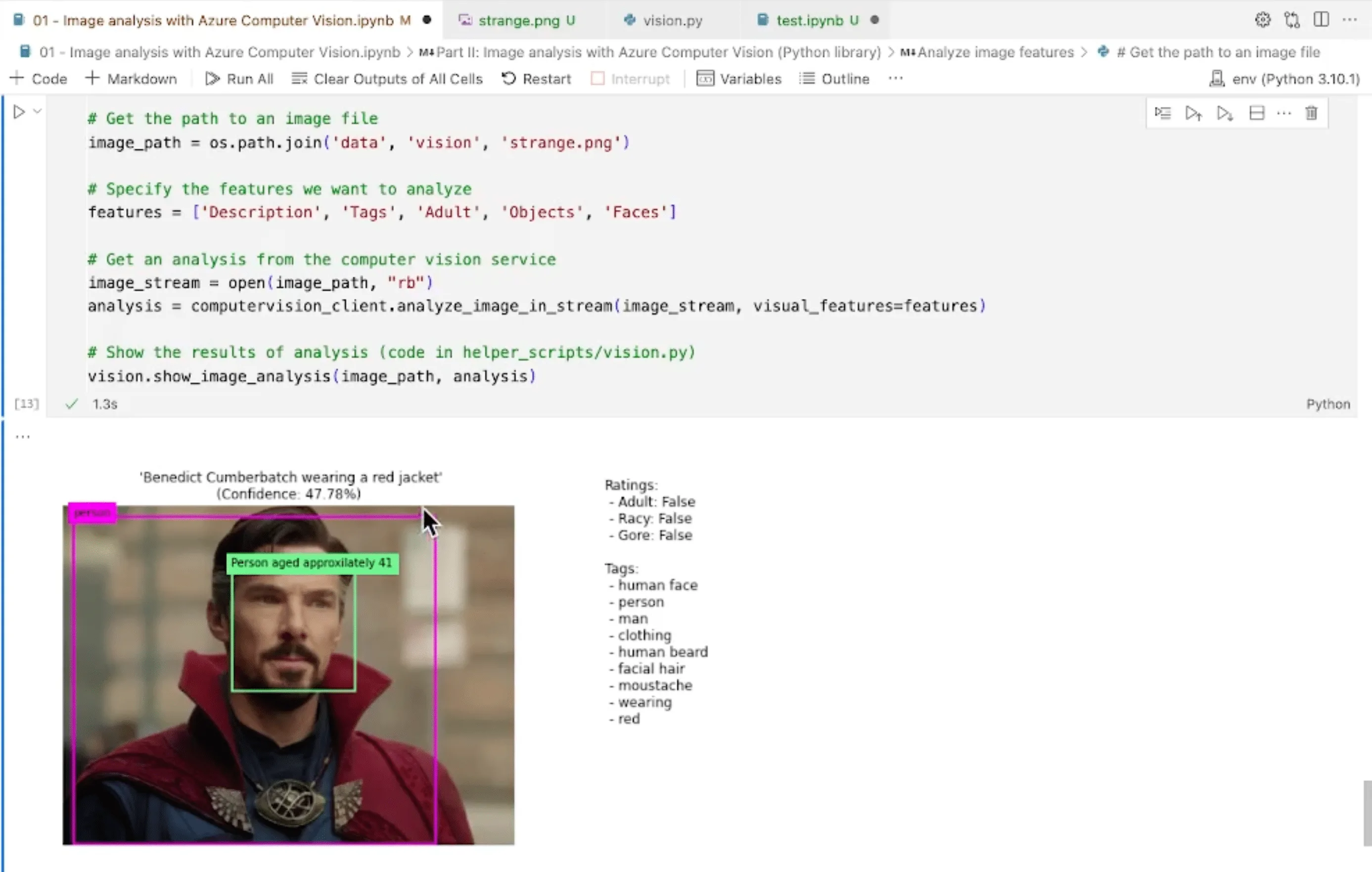 Image analysis with Azure Computer Vision