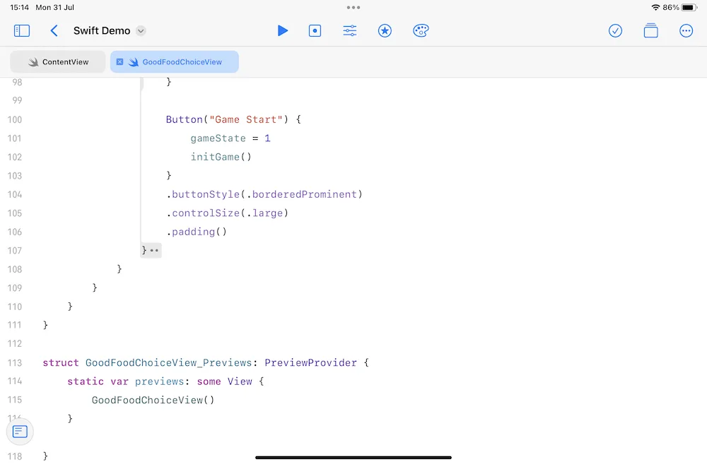 Swift Basic development UI