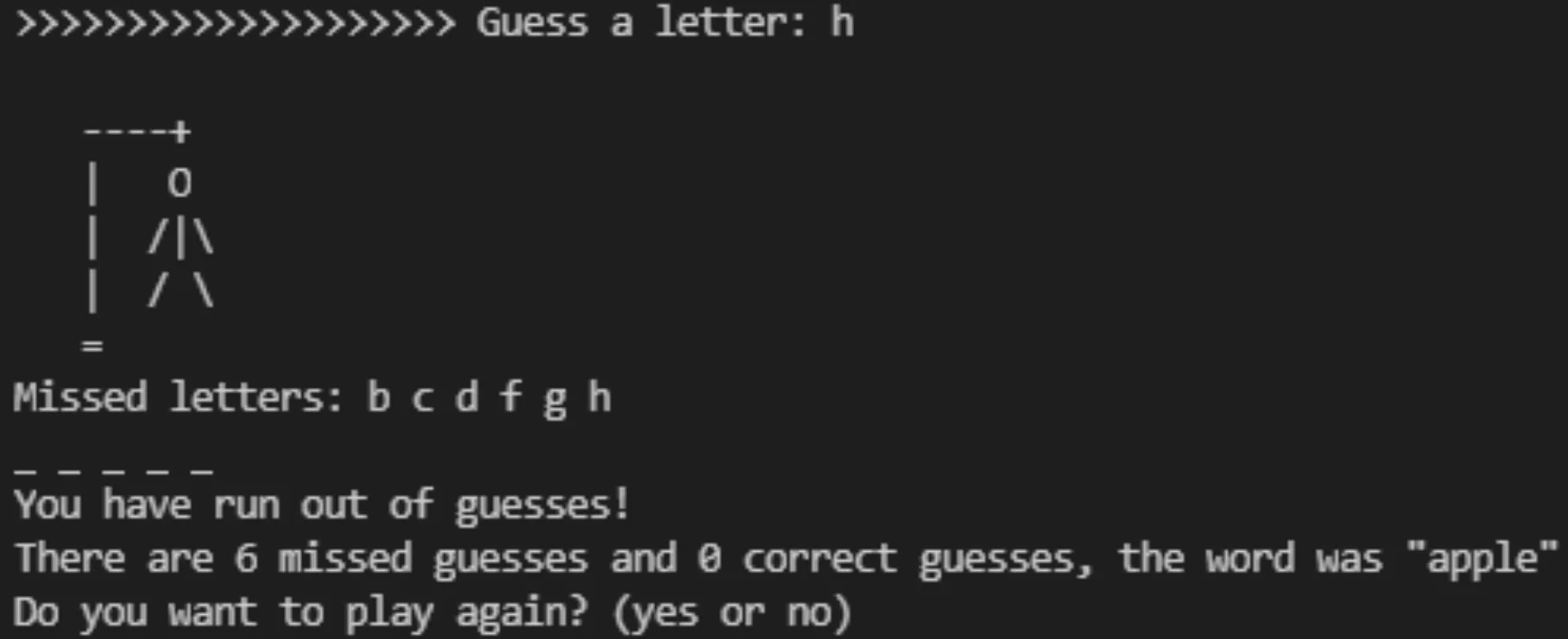 python hangman