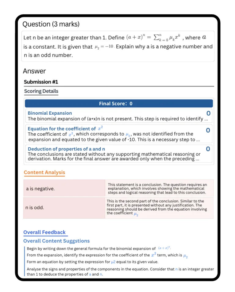 UnaGPT HKDSE grading report